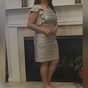 Strapless Silver Cocktail Dress